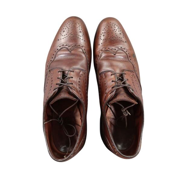Allen Edmonds Shoes Mens 9 Oxford Cap Toe Brogue Wingtip Classic Hinsdale Brown